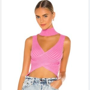 Revolve- bubblegum pink wrap top- sold out online